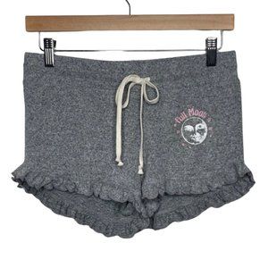 SPIRIT JERSEY | NWT Soft Gray Celestial Full Moon Ruffle Lounge Shorts | Size S